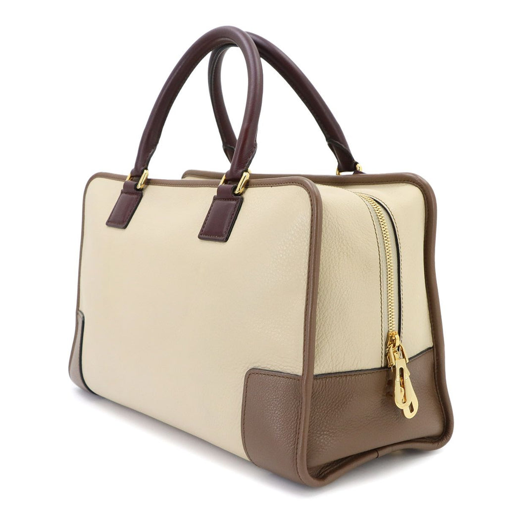 Loewe Amazona 36 Hand Bag Leather Beige Brown Bordeaux Gold — view 4