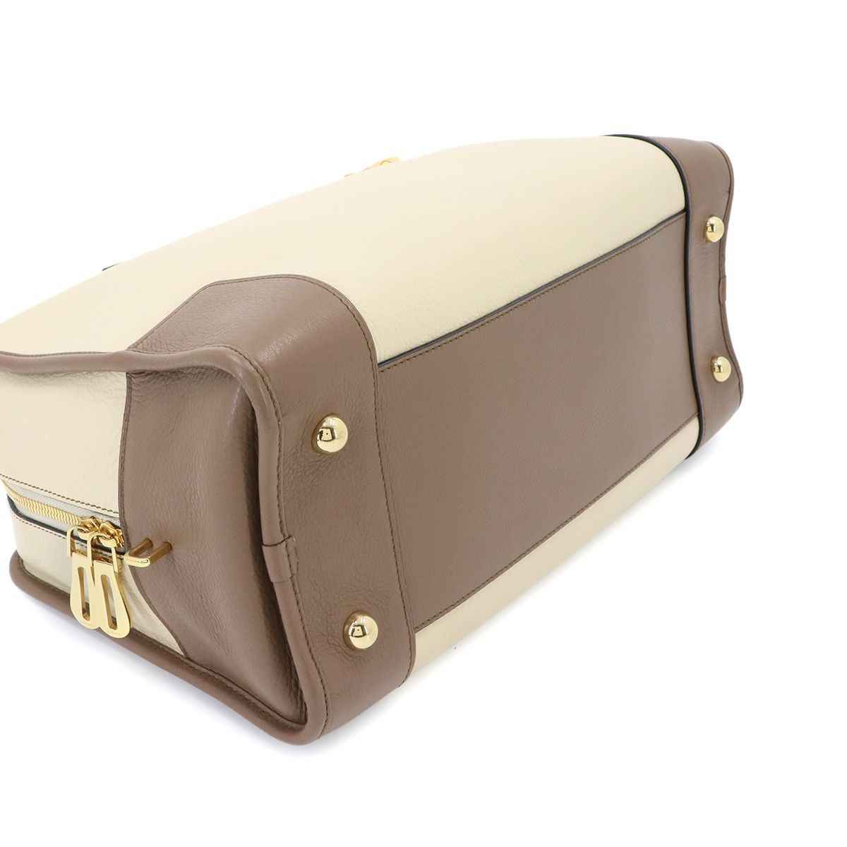 Loewe Amazona 36 Hand Bag Leather Beige Brown Bordeaux Gold — view 5