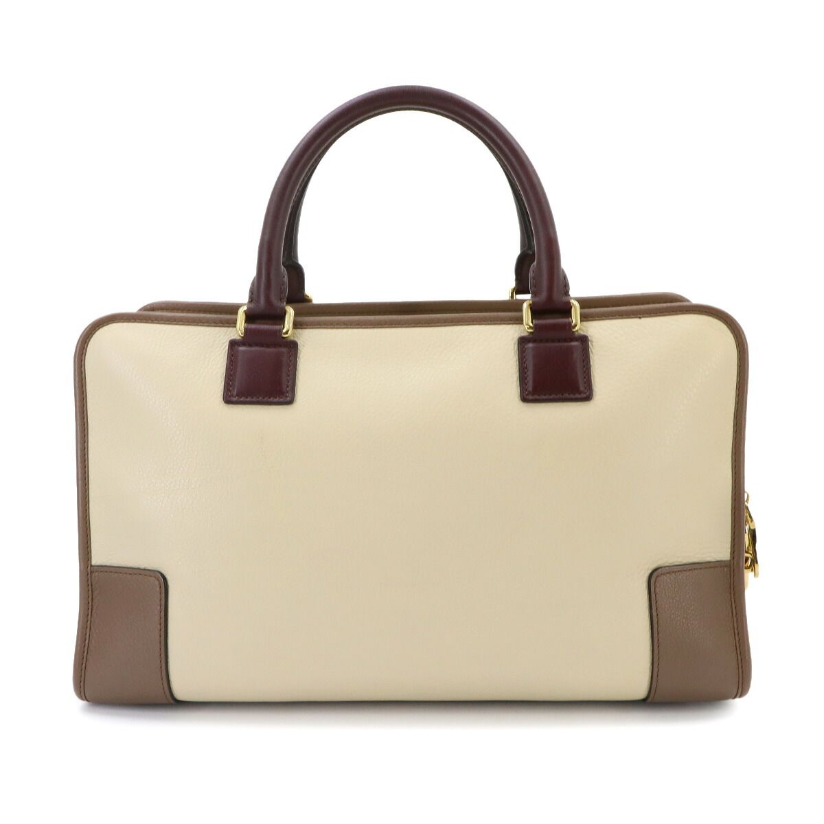 Loewe Amazona 36 Hand Bag Leather Beige Brown Bordeaux Gold — view 3