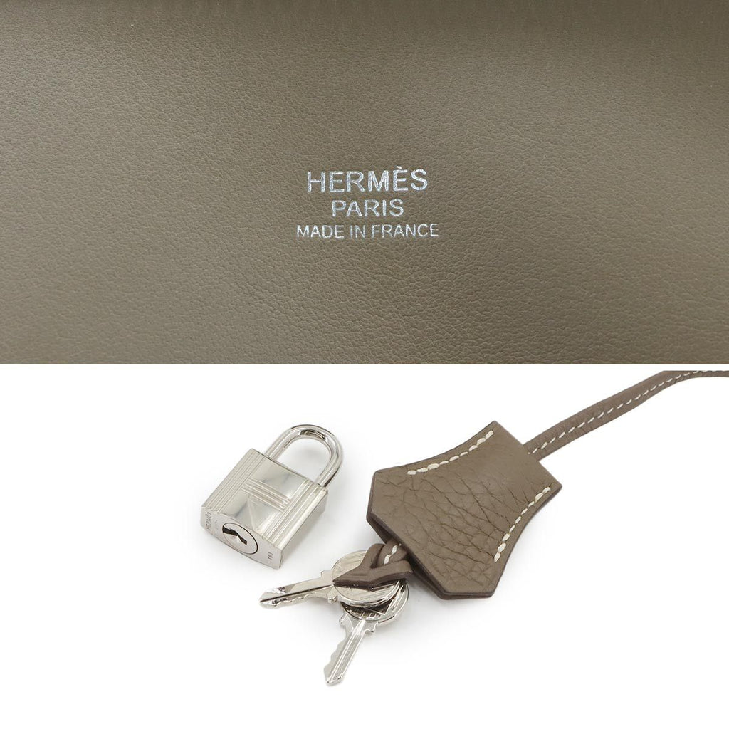 Hermes Bolide 31 2-Way Bag Taurillon Clemence Etoupe Silver — view 8