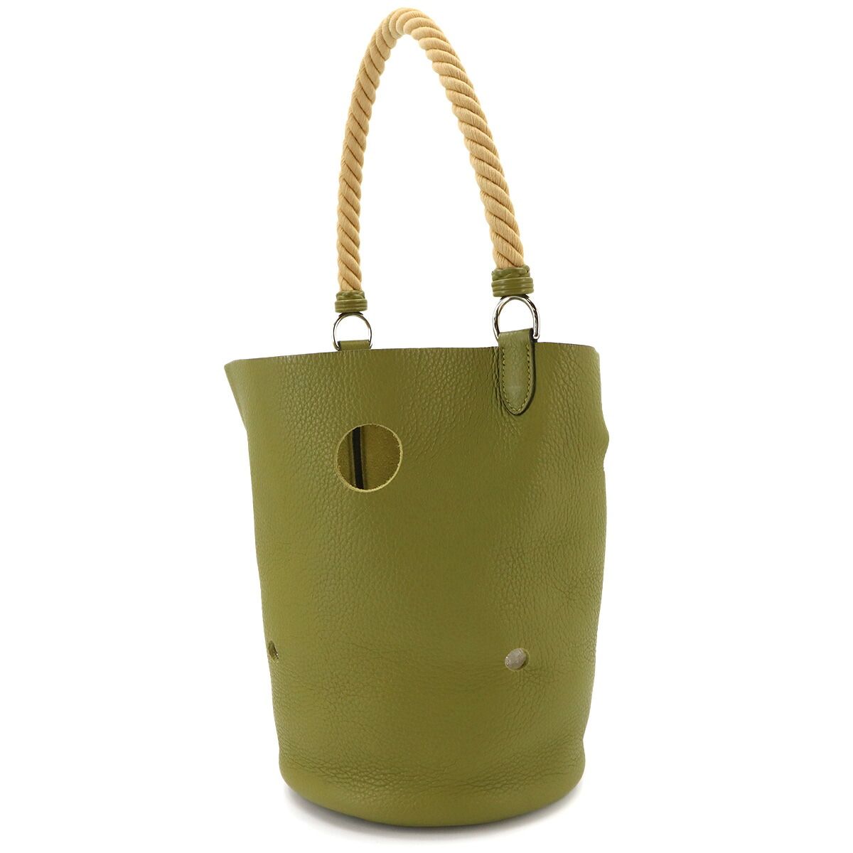 Hermes Mangeoire MM Hand Bag Taurillon Clemence Green — view 3