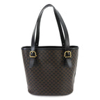 Celine Macadam Tote Bag Leather Black Gold Vintage — view 2