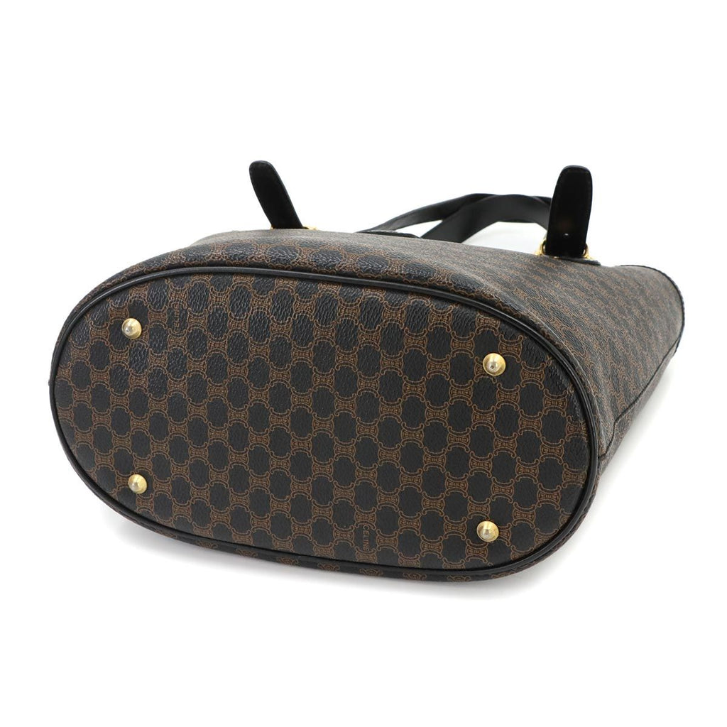 Celine Macadam Tote Bag Leather Black Gold Vintage — view 4