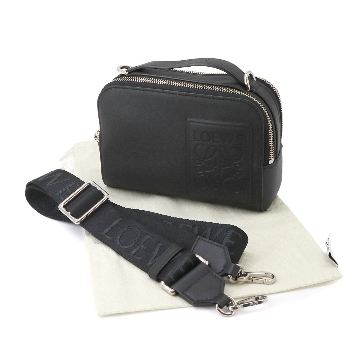 Loewe Crossbody Camera Bag Mini 2-Way Leather Black — view 2