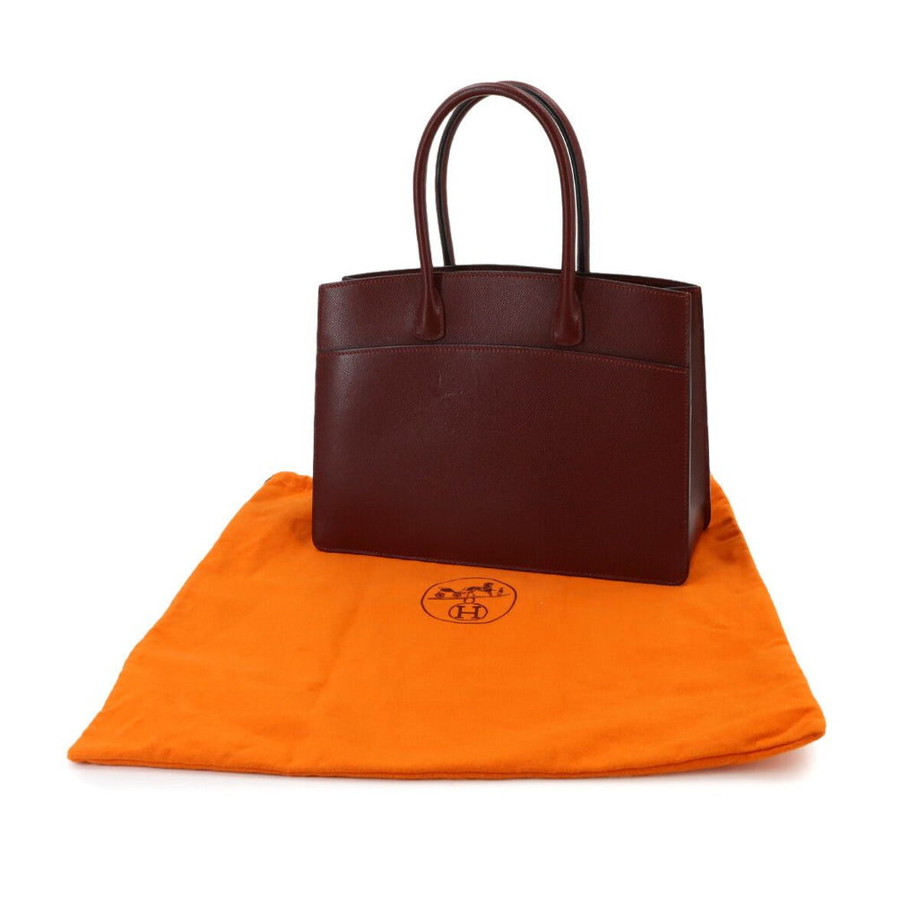 Hermes White Bass PM Tote Bag Lycee Rouge Ash Red Gold — view 2