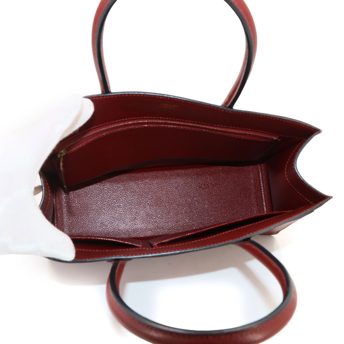 Hermes White Bass PM Tote Bag Lycee Rouge Ash Red Gold — view 7