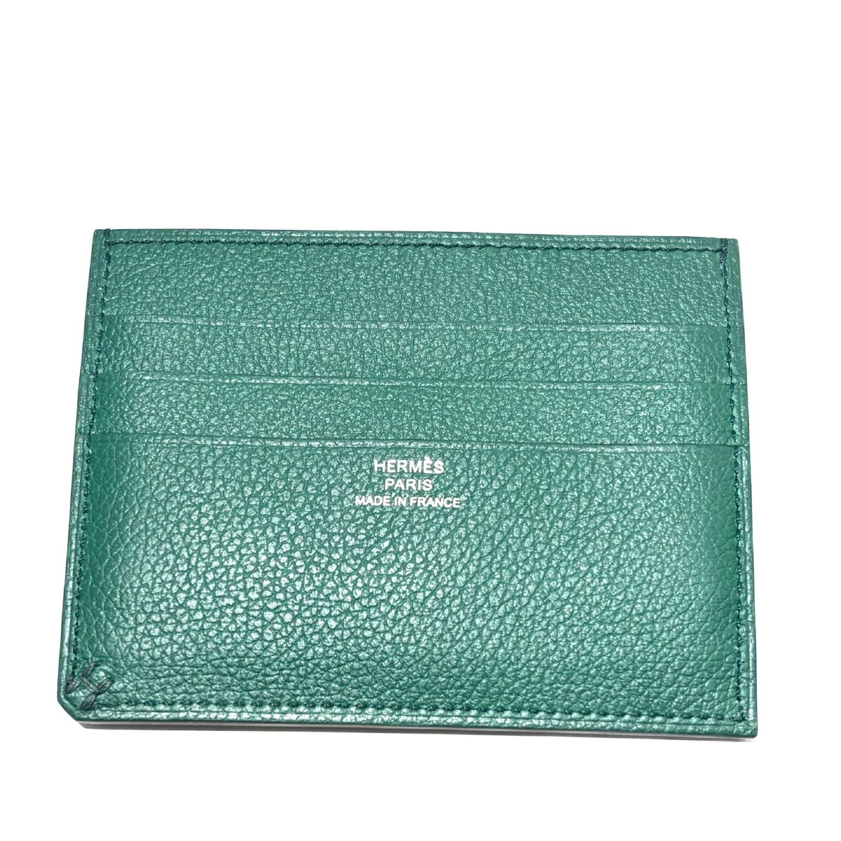 Hermes H Sellier Color Fill Card Case Evercolor Vert Moyenne Cypres