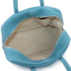 Hermes Victoria 35 Hand Bag Taurillon Clemence Blue Jean Silver — view 7