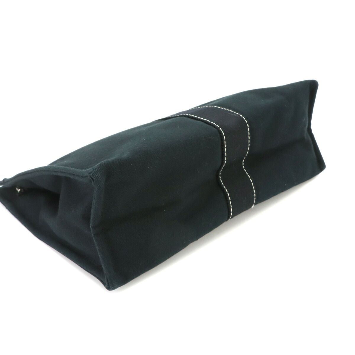 Hermes Deauville Pouch Cotton Canvas Black Silver — view 4