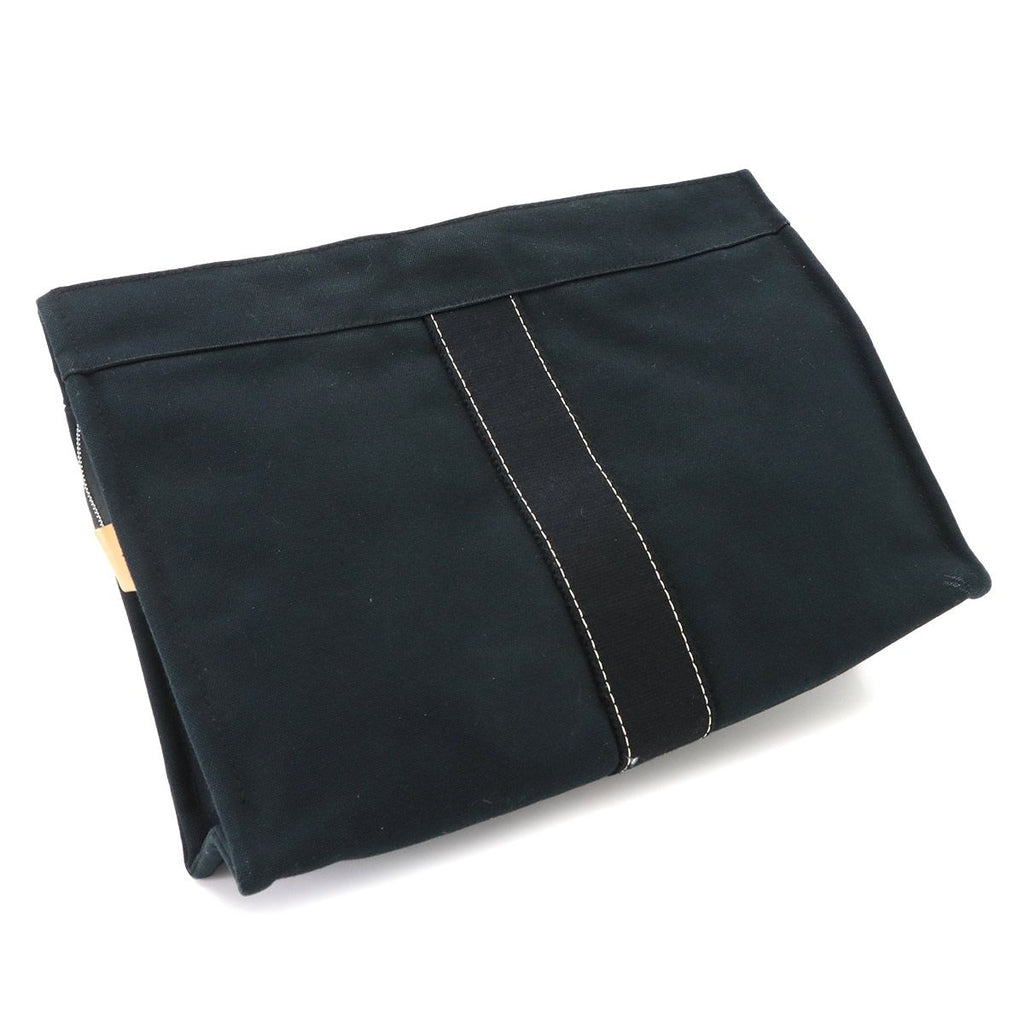 Hermes Deauville Pouch Cotton Canvas Black Silver — view 8