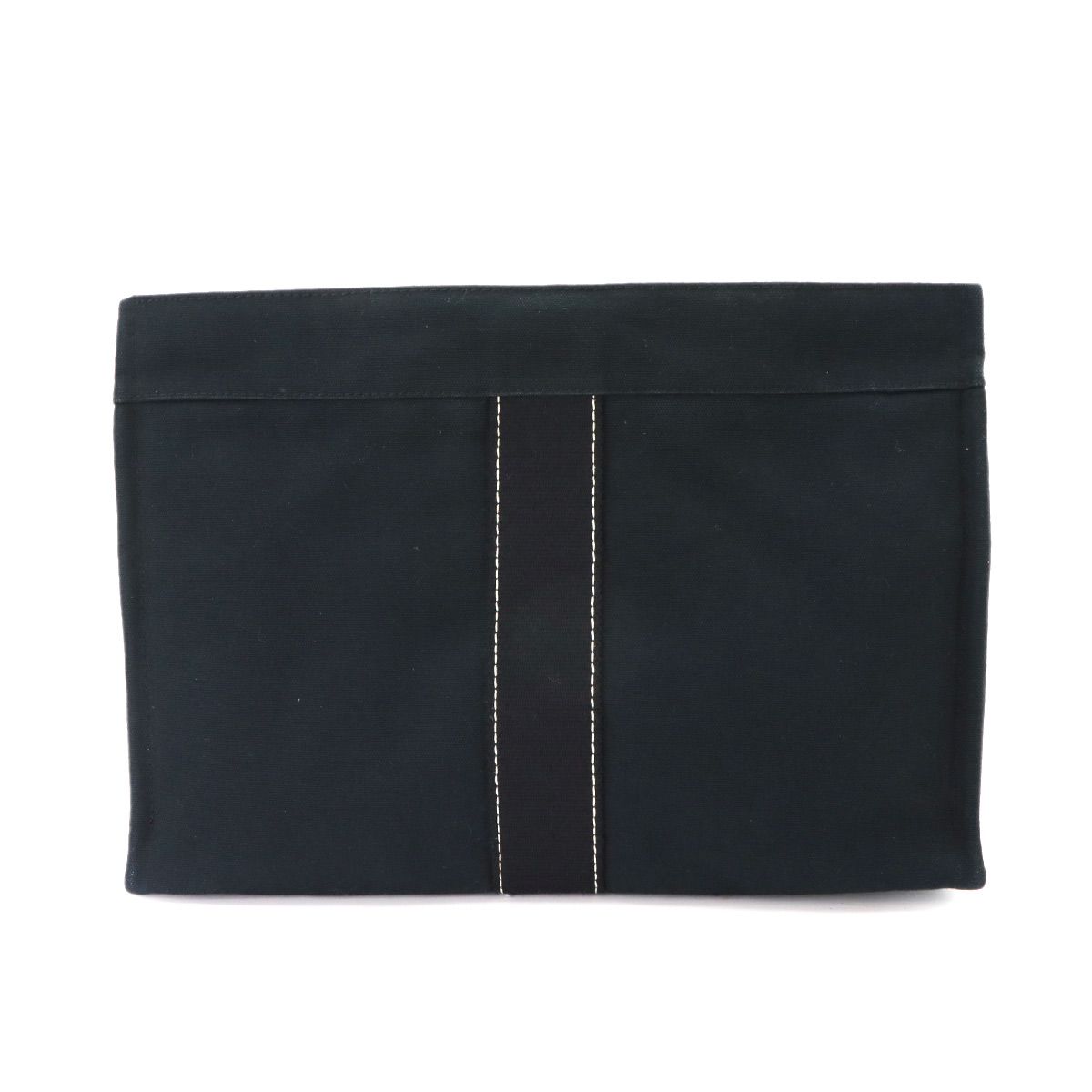 Hermes Deauville Pouch Cotton Canvas Black Silver — view 2