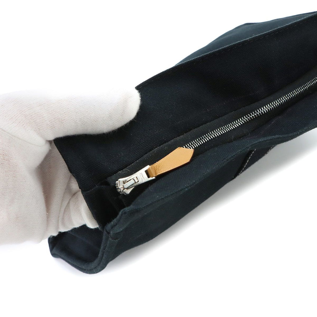 Hermes Deauville Pouch Cotton Canvas Black Silver — view 7