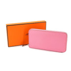 Hermes Azap Long Silk'in Zip Around Wallet Epsom Pink Azapp Silkin — view 2