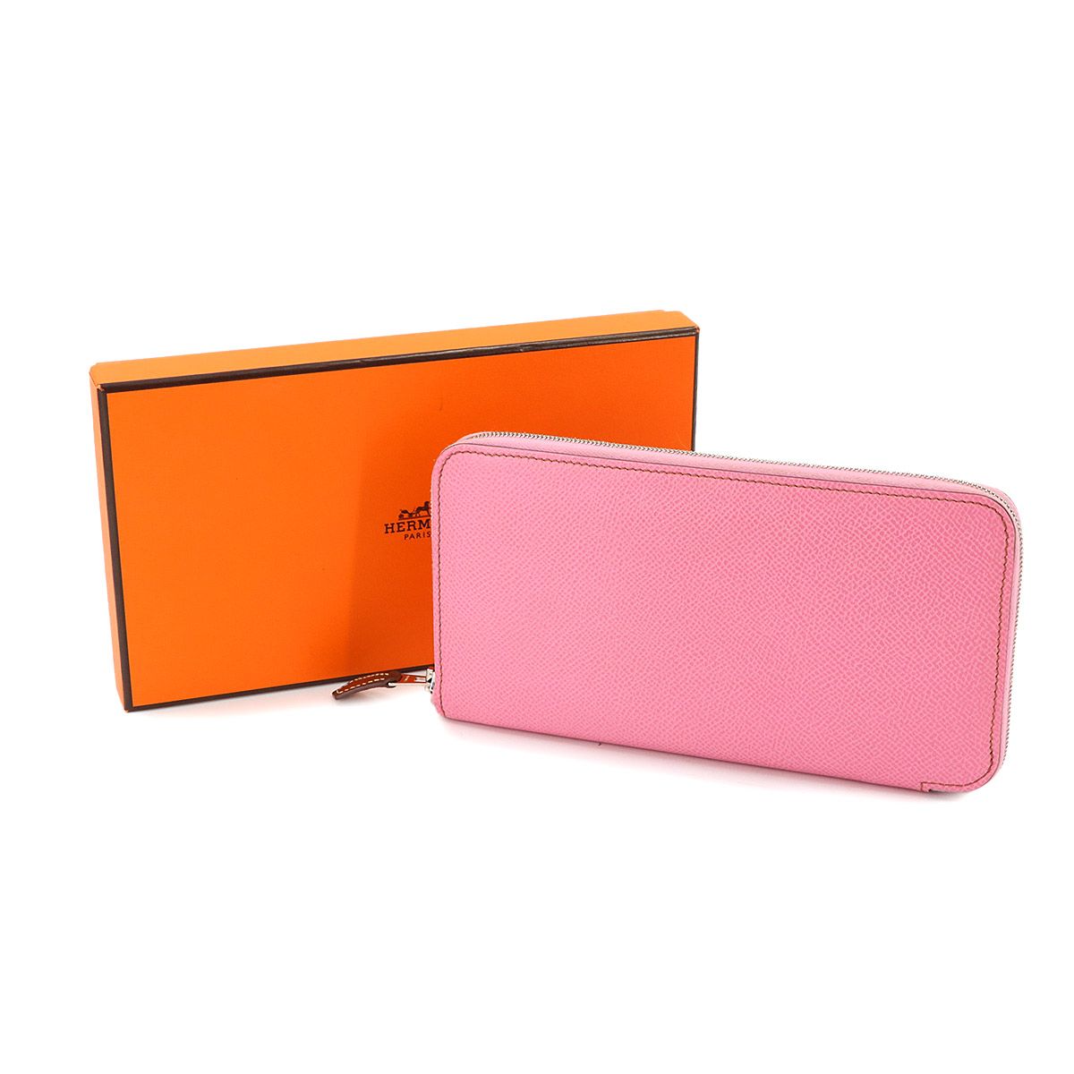 Hermes Azap Long Silk'in Zip Around Wallet Epsom Pink Azapp Silkin — view 2
