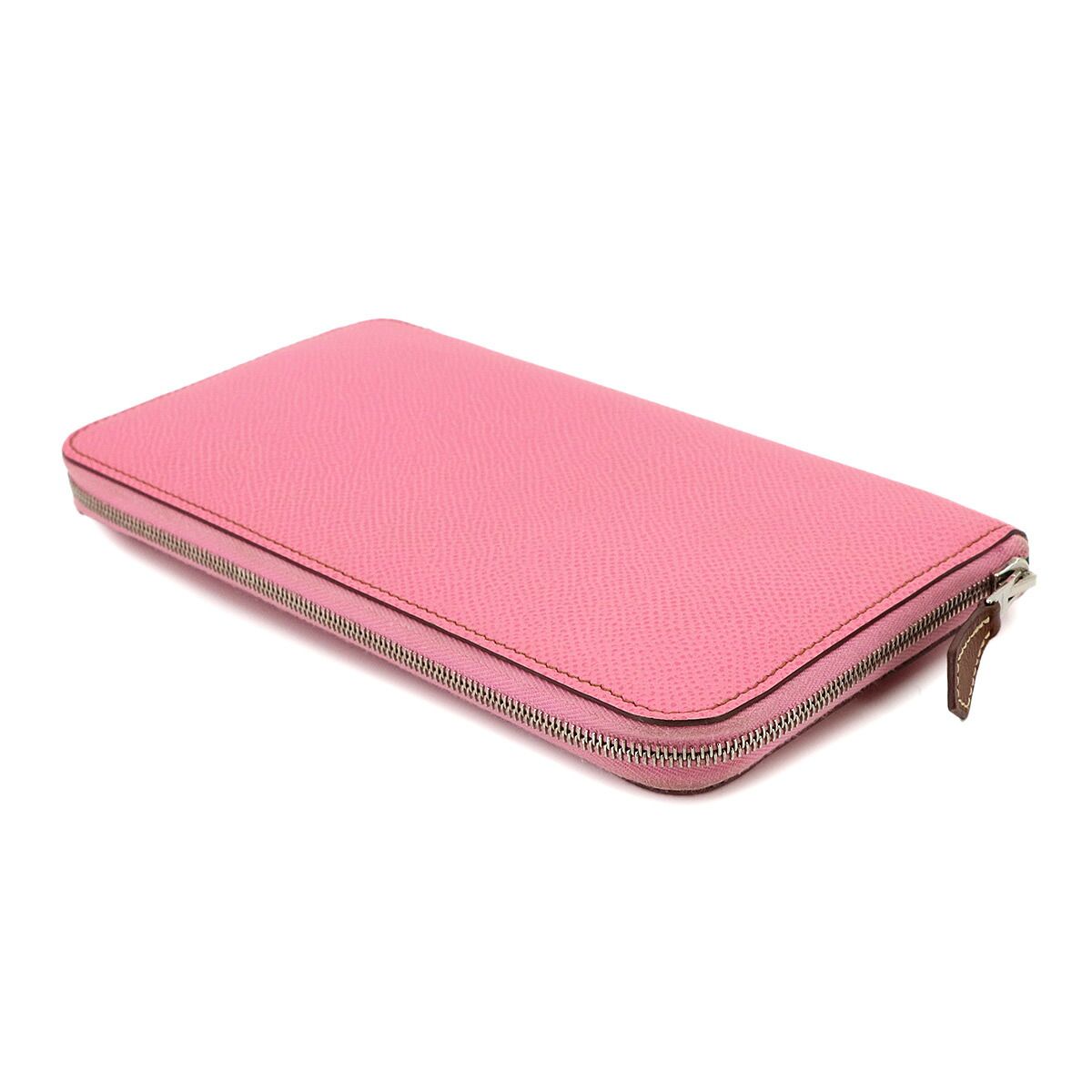 Hermes Azap Long Silk'in Zip Around Wallet Epsom Pink Azapp Silkin — view 5