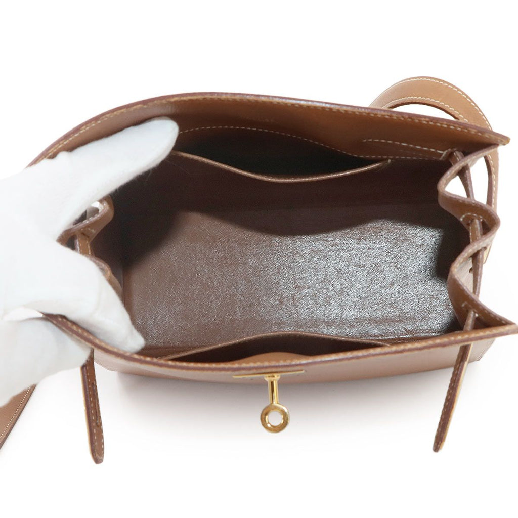 Hermes Kelly Sports MM Shoulder Bag Courchevel Epsom Gold — view 7