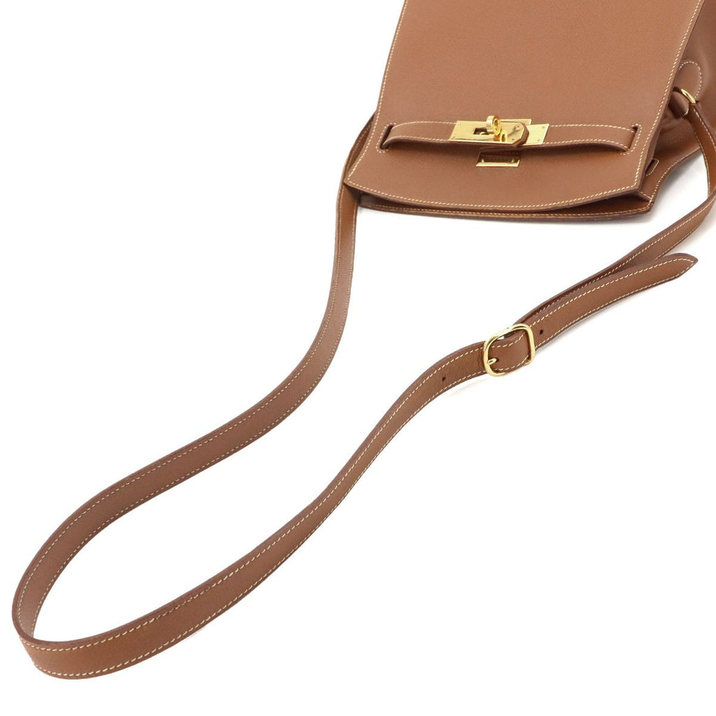 Hermes Kelly Sports MM Shoulder Bag Courchevel Epsom Gold — view 6