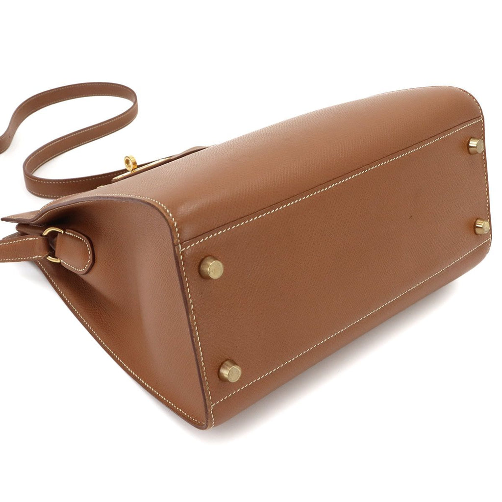 Hermes Kelly Sports MM Shoulder Bag Courchevel Epsom Gold — view 5