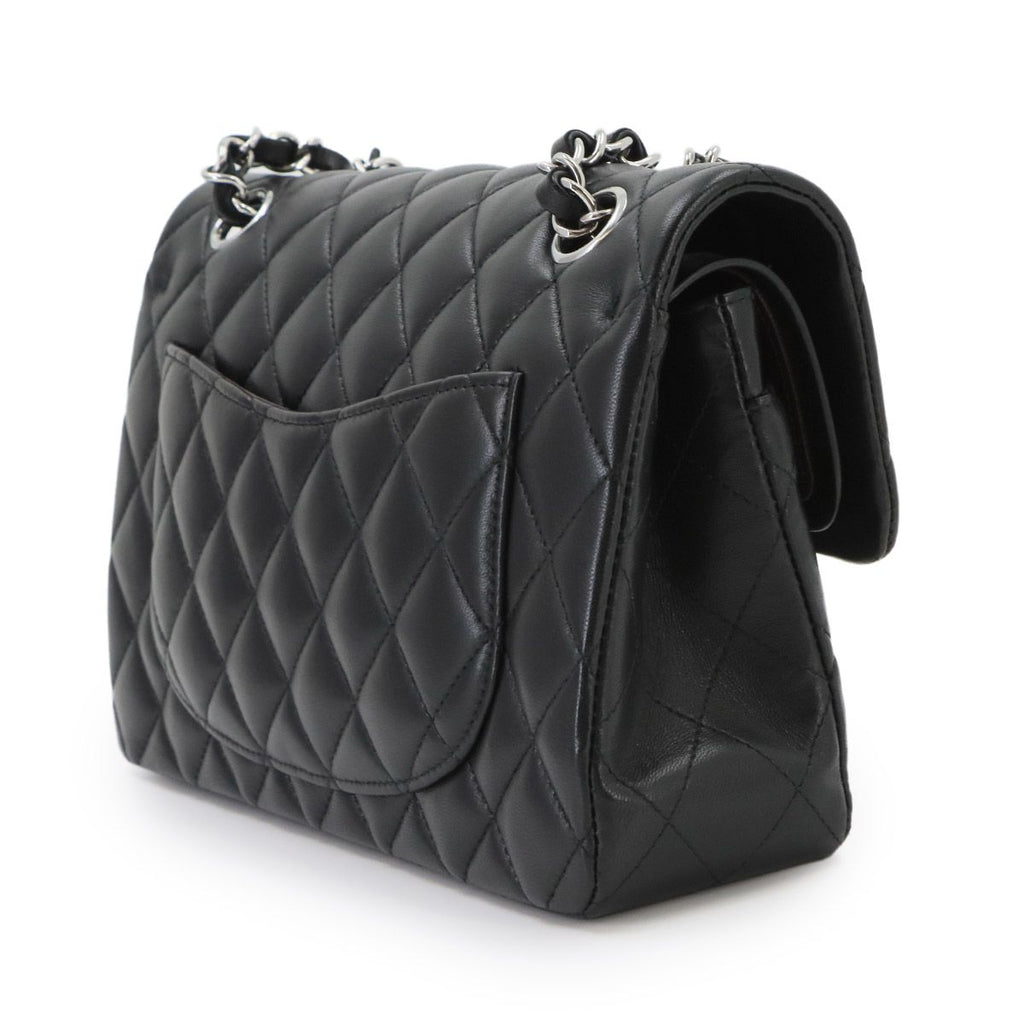 Chanel Quilted 23 Chain Shoulder Bag Lambskin Black Silver — view 4