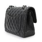 Chanel Quilted 23 Chain Shoulder Bag Lambskin Black Silver — view 4