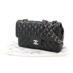 Chanel Quilted 23 Chain Shoulder Bag Lambskin Black Silver — view 2