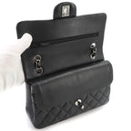 Chanel Quilted 23 Chain Shoulder Bag Lambskin Black Silver — view 7