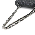 Chanel Quilted 23 Chain Shoulder Bag Lambskin Black Silver — view 6