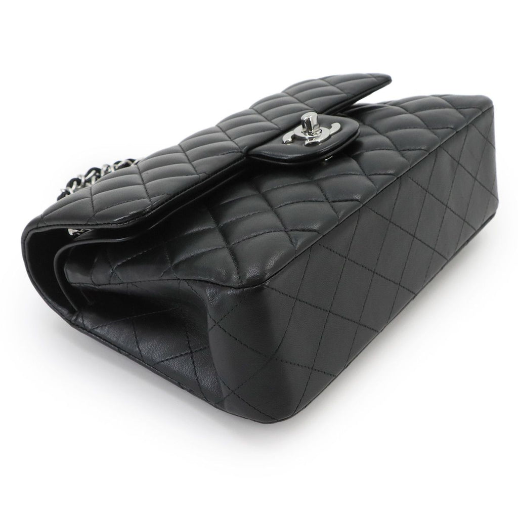 Chanel Quilted 23 Chain Shoulder Bag Lambskin Black Silver — view 5