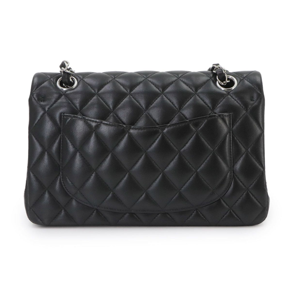 Chanel Quilted 23 Chain Shoulder Bag Lambskin Black Silver — view 3