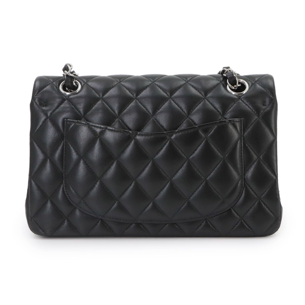 Chanel Quilted 23 Chain Shoulder Bag Lambskin Black Silver — view 3
