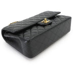 Chanel Quilted 25 Chain Shoulder Bag Caviar Leather Black Gold CC Logo — view 4