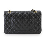 Chanel Quilted 25 Chain Shoulder Bag Caviar Leather Black Gold CC Logo — view 2