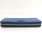 Prada Zip Around Wallet Saffiano Leather Blue — view 7