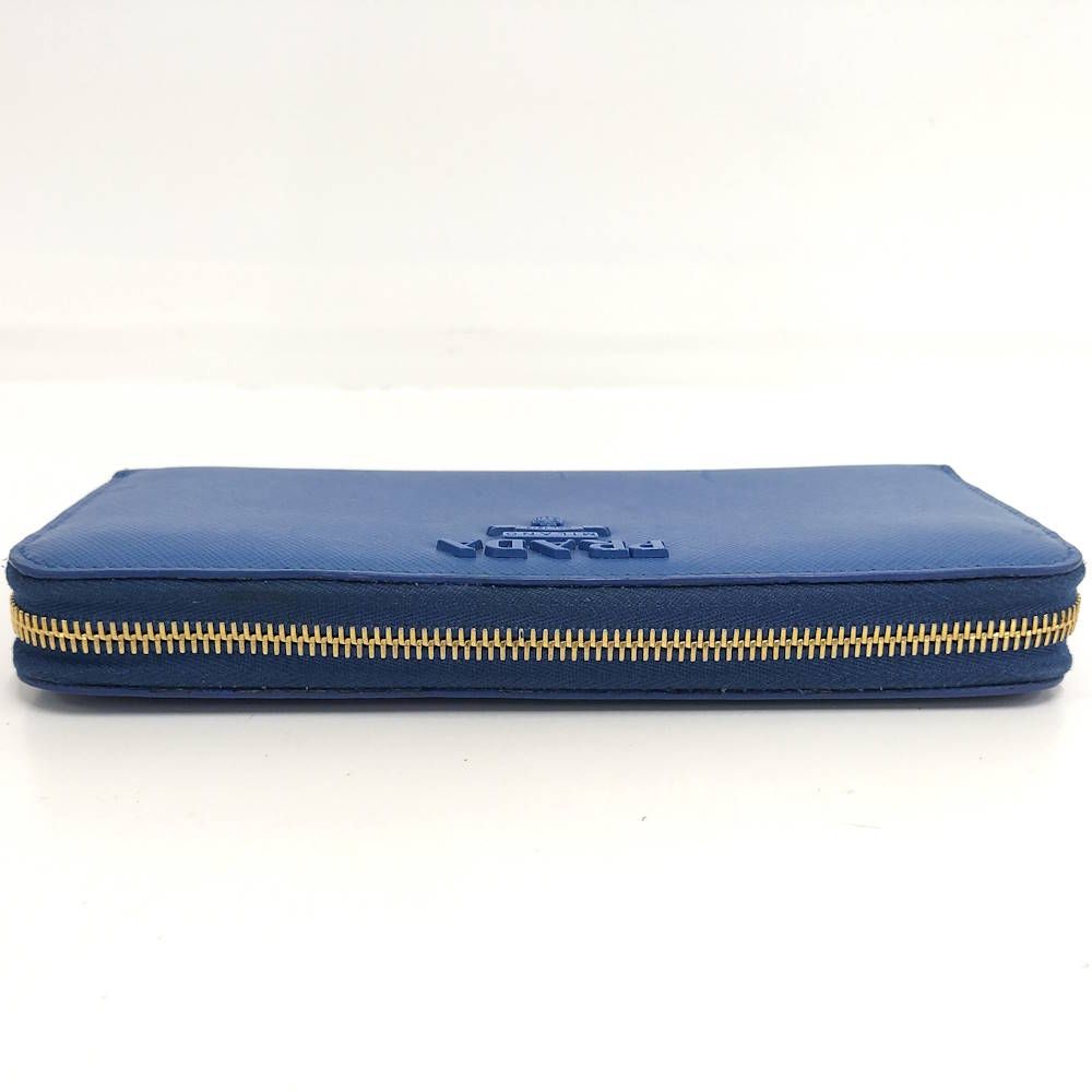 Prada Zip Around Wallet Saffiano Leather Blue — view 7
