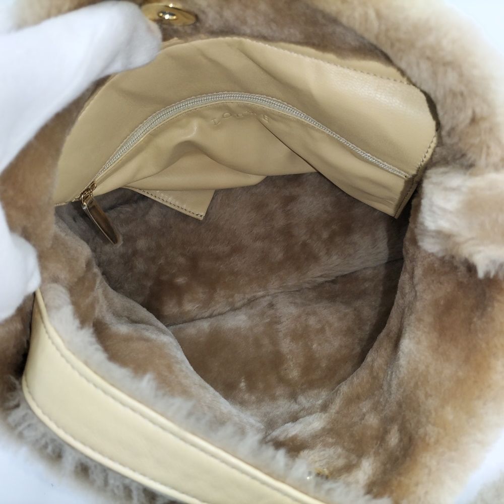 Loewe Shearling Fur Handbag Beige — view 8
