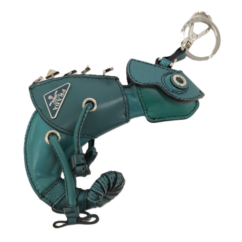 Prada Key Holder Chameleon Leather Green