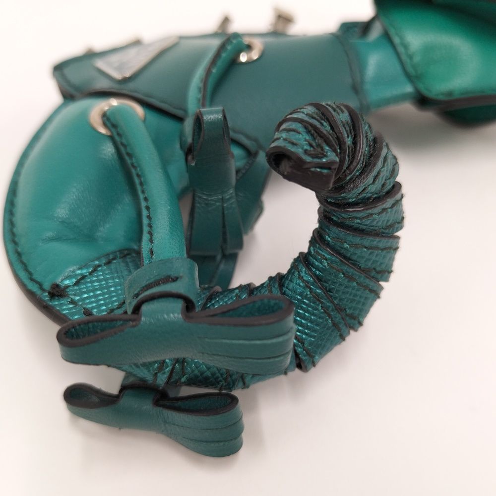 Prada Key Holder Chameleon Leather Green — view 4