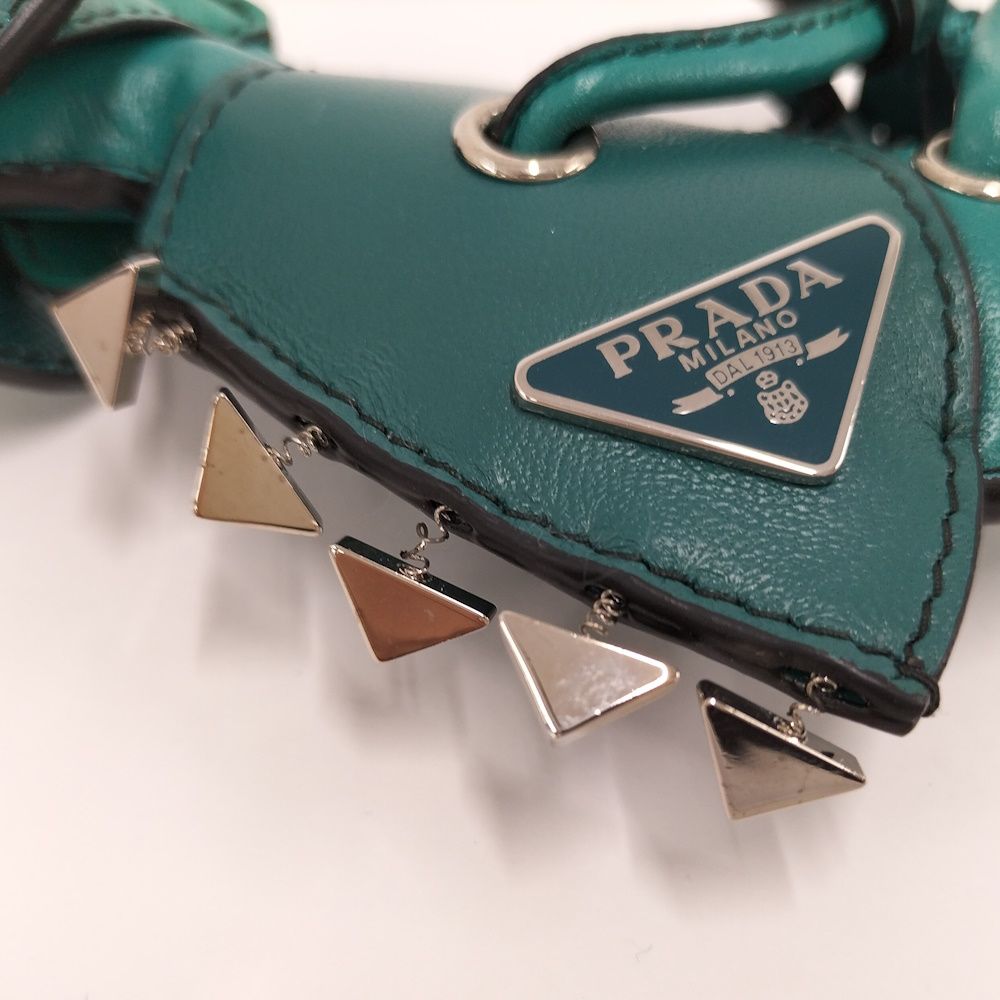 Prada Key Holder Chameleon Leather Green — view 3