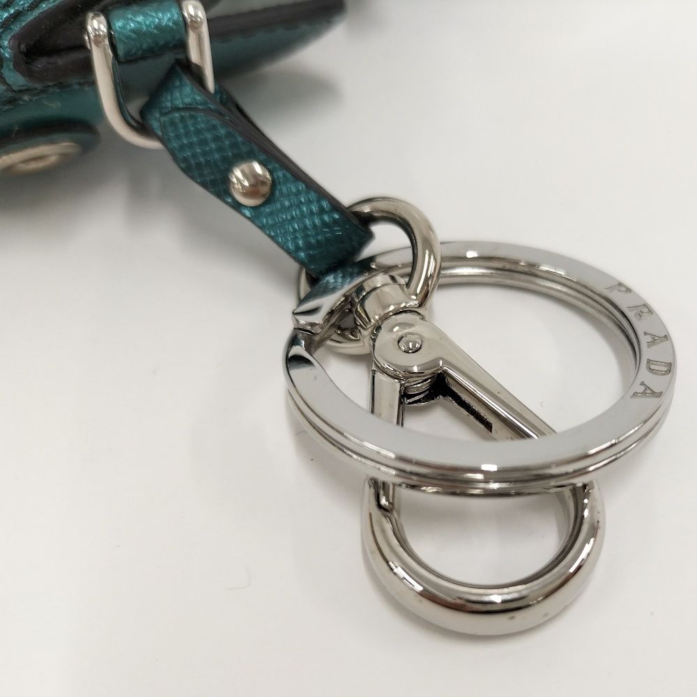 Prada Key Holder Chameleon Leather Green — view 5