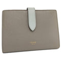 Celine Medium Strap Wallet Bifold Leather Greige