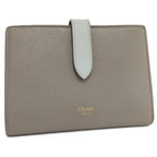 Celine Medium Strap Wallet Bifold Leather Greige