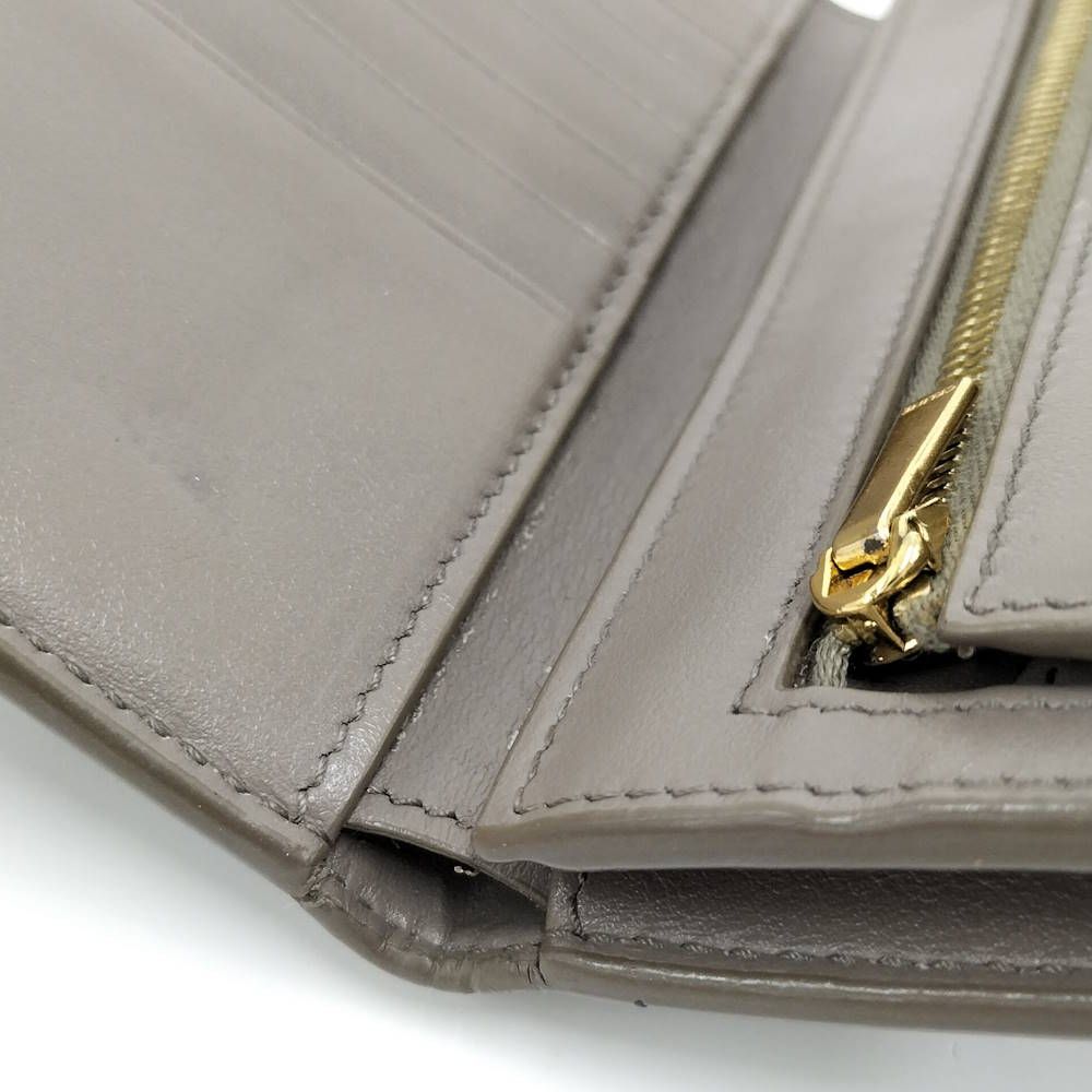 Celine Medium Strap Wallet Bifold Leather Greige — view 6