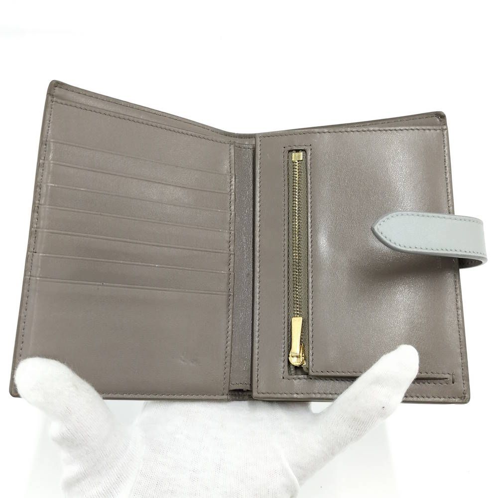 Celine Medium Strap Wallet Bifold Leather Greige — view 2