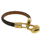 Louis Vuitton Crazy in Lock Bracelet Plated Leather Gold Brown 17