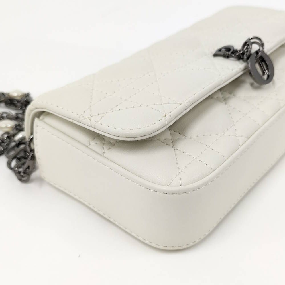 Dior My Talk Phone Bag Cannage Leather White — view 3