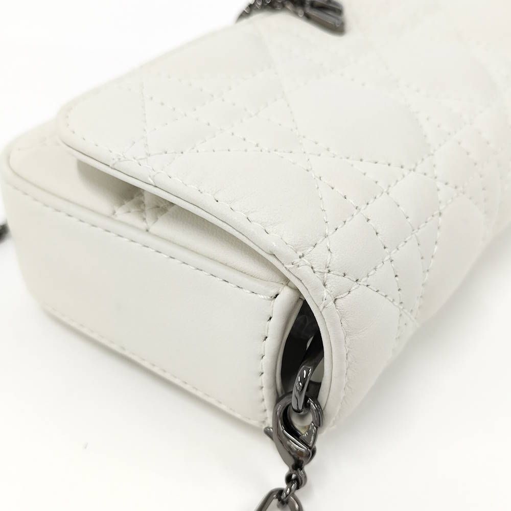 Dior My Talk Phone Bag Cannage Leather White — view 4