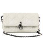 Dior My Talk Phone Bag Cannage Leather White