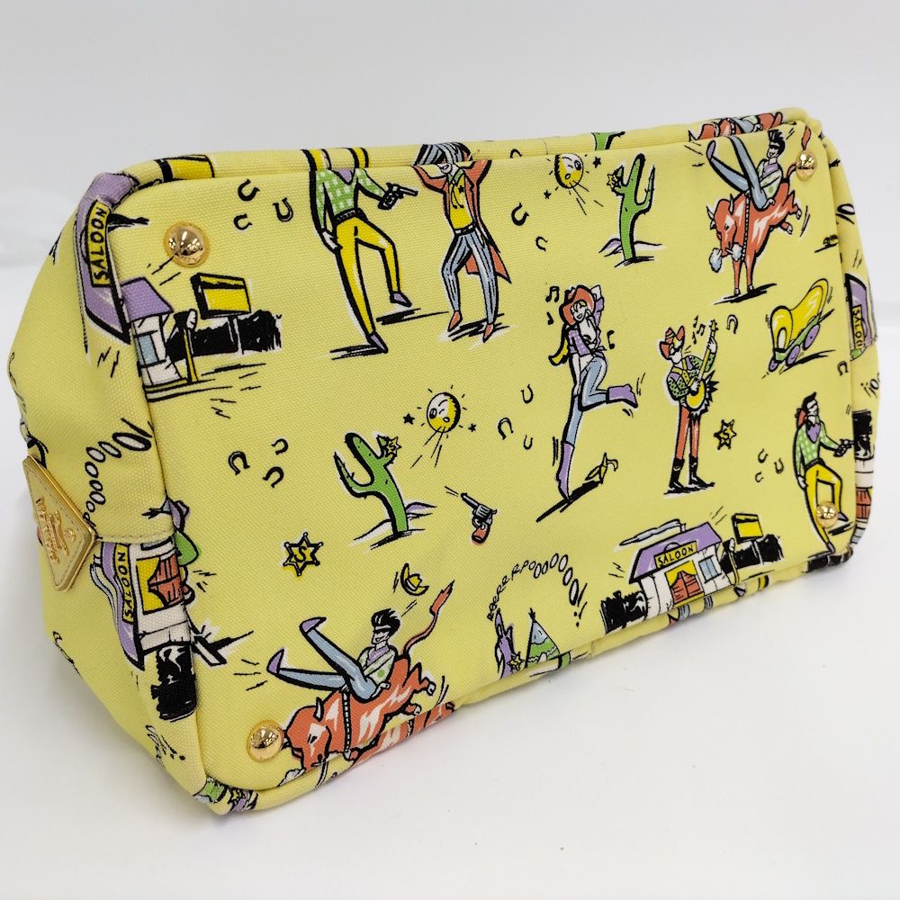 Prada Canapa Western Pattern Tote Bag — view 4