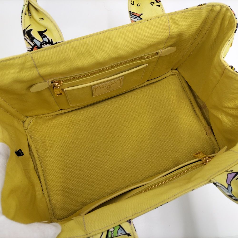 Prada Canapa Western Pattern Tote Bag — view 8