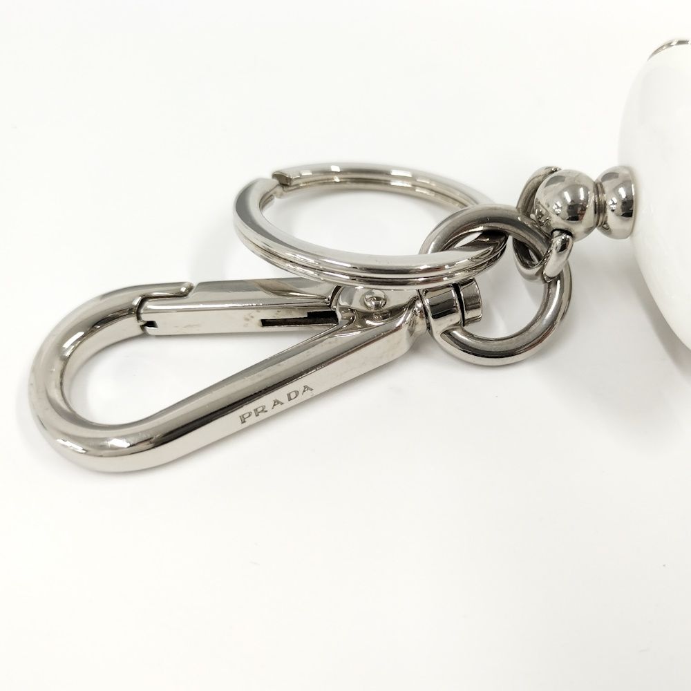 Prada Trick Robot Charm Saffiano Leather Cherubino Keychain — view 4